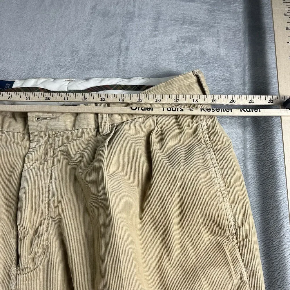 Polo Ralph Lauren Corduroy Hammond Pants Men's 38x30‎ Tan Pleated Cuffed Classic